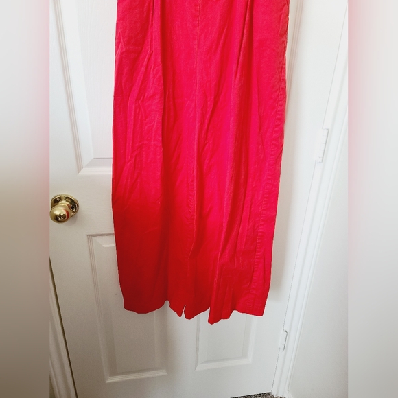 Anthropologie Seen Worn Kept Red Wide Leg Jumpsuit 8 - Picture 4 of 10